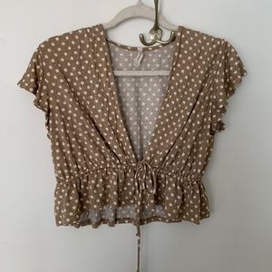 Polka Dot Front-tie Top | Beach Top | Summer Top | Crop Top